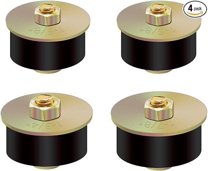 4pcs Expandable Freeze Rubber Plugs, 3 Sizes Automotive Rubber Expansion Freeze Plugs Fit Hole 1-5/8" 1-3/4" 1-7/8" (41mm - 50mm)