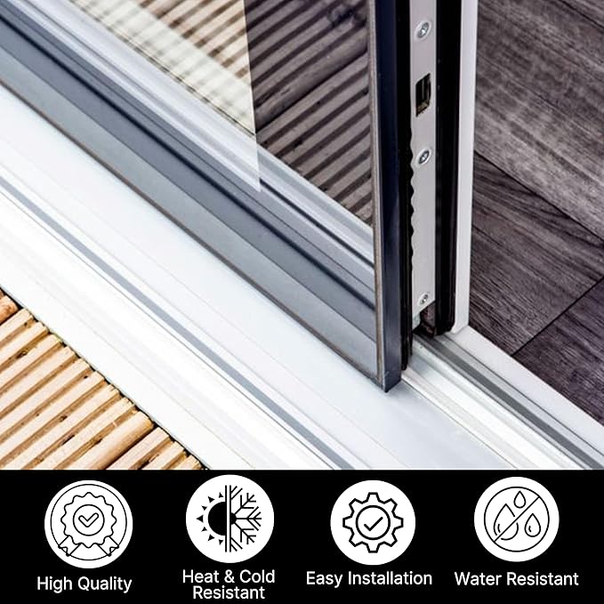 KC Hardware Aluminium Sliding Screen Door Bottom Track, Patio Door Track Replacement, Sliding Door Track Repair- 72 Inches (White)