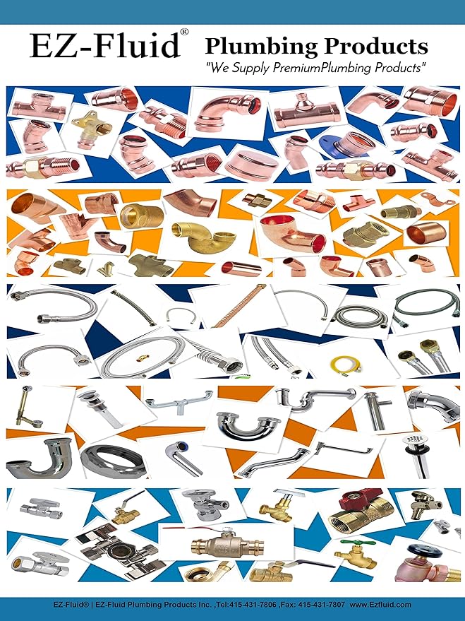 50Pcs EZ-FLUID Heavy Duty Angle Stop Valve,1/4 Turn Water Shut Off Valves 1/2" Nominal (5/8" OD) Compression x 3/8"OD Outlet,Metal Handle Shut-off Valve For Water Pipes,For Sink,Toilet,Faucet Valve