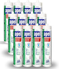 apel All Purpose Clear Silicone Sealant Waterproof (12 x 10.5 fl.oz.), 100% Silicone Caulk, Weatherproof & Flexible Adhesive Sealant for Indoor and Outdoor Use, Transparent - 12 Pack