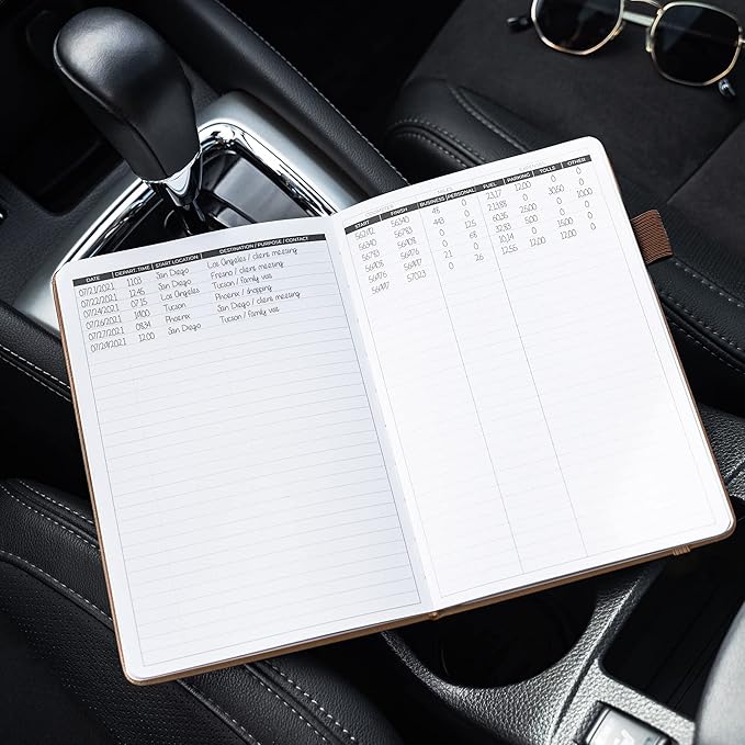 Clever Fox Auto Mileage Log Book – Vehicle Logbook with Mileage, Expense, Gas Consumption & Lubrication Trackers – Driving Logger for Car Records – A5 Size, 1,674 Mileage Entries (Brown)