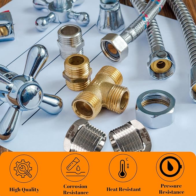 2 Pcs Stainless Steel Bushing 1" Male to 3/4" Female, 1" to 3/4" NPT Adapter Hex Stainless Steel Reducing Pipe Adapter Fitting Pipe Tube Adapter Convert