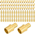 100-Pack PEX Fittings Niikappu 3/4"x1/2" Pex Straight Coupling, Brass Crimp Pipe Fittings for PEX Pipes, ASTM F1807