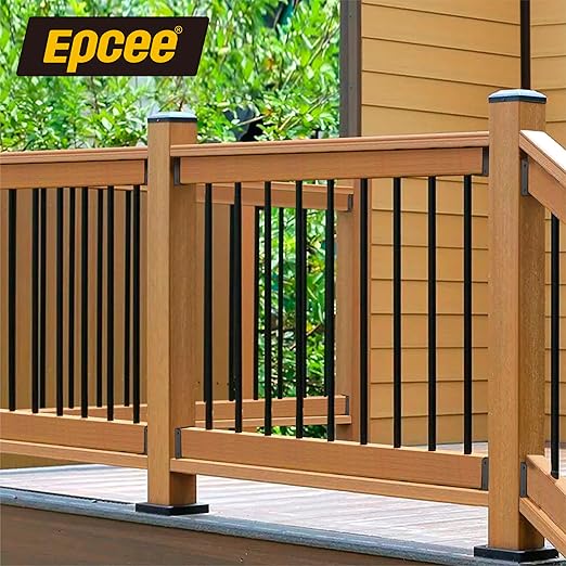 60pcs ADC-12 Aluminum Deck Railing Bracket, Deck Railing Connectors for 2"x4" (Actually 1.5"x3.5") Wooden Deck Railing Post to Handrail Connection (Black)