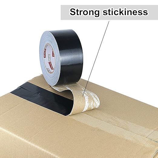 2-Pack Duct Tape - 165ft x 2in - Duct Tape Heavy Duty, Black, Flexible, No Residue, Tear by Hand - for Repairs Crafts & Home Improvement