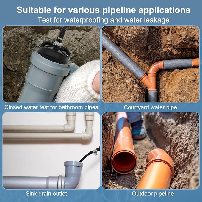 3in Sewer Test Plug, Water Proof and Closed Water Test Inflatable Pipe Plug with Inflatable Bag