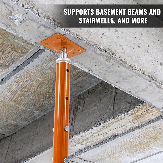2 Pcs Adjustable Jack Post, 19"-36" Height Range, Basement Floor House Screw Jacks for Lifting Joist Beam Brace for Cellar Ceiling, Center Point Load Capacity 11023 Lbs (Orange)