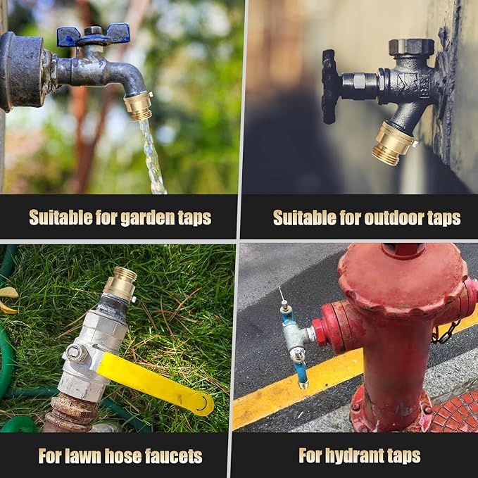 2 PCS Brass Vacuum Breaker, 3/4'' Solid Lead-Free Compliant Brass Anti-Siphon Hose Bib Valve, Backflow Preventer for Garden Hose Check Valve, Garden Spigot RV