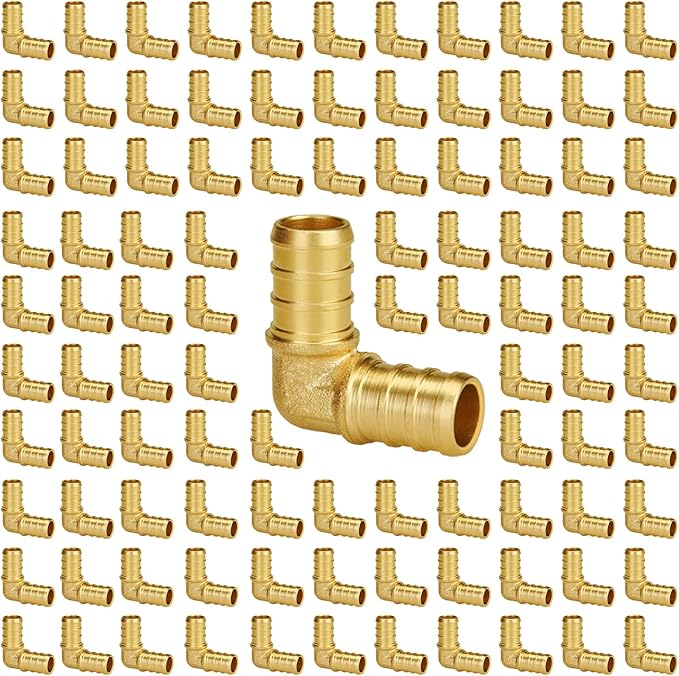 SUNGATOR 100-Pack 1/2" Pex 90 Degree Elbow, Pex Fittings 1/2 Inch, No Lead Brass, NSF, UPC Certified