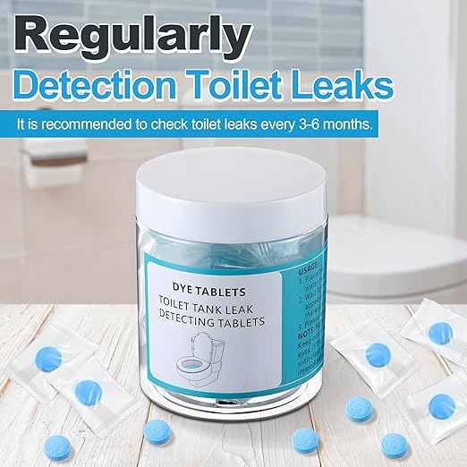 Demissle Toilet Leak Detection Tablets, 30 Pcs Blue Bowl Dye Tablets with Storage Bottle, Detect Silent Tank Leaks, Water Tracer Dye for Bathroom Toilets Detection
