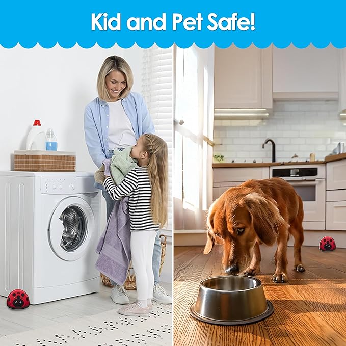 Water Leak Bug Monitoring Sensor with Alarm 6 Pack - Electronic Flood Detector for Kitchen & Basement- Detects as Little as 1/32" of Liquid - Overflow Alert Beeps Loudly - XMAS Gift for New Homeowners