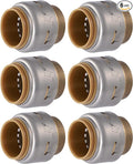 SharkBite Max 3/4 Inch Push Cap, Made in the USA, Pack of 6, Push to Connect Brass Plumbing Fitting, UR518