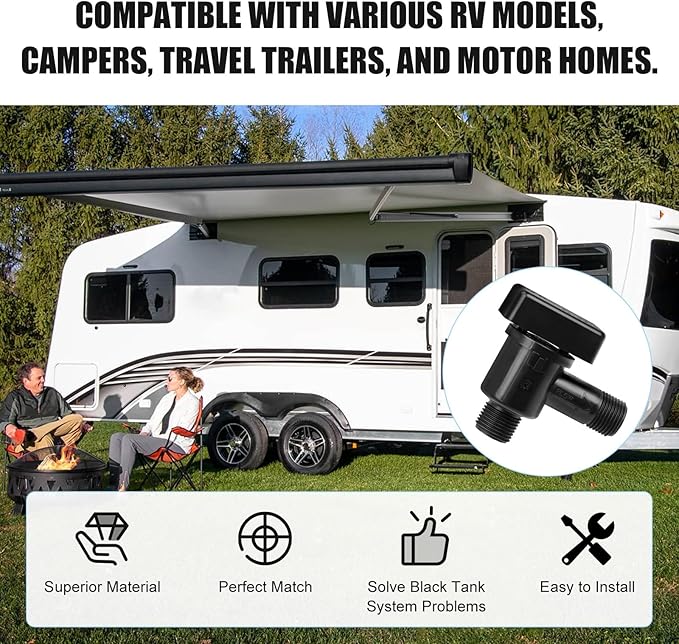 RV Vacuum Breaker Check Valve Fit for b&b Model 571 Check Valve, 571-VAC-CHK-A Camper Trailer Flusher Check Valve Replace Backflow Preventer on Black Tank System Prevent Leaking Improve Freshwater