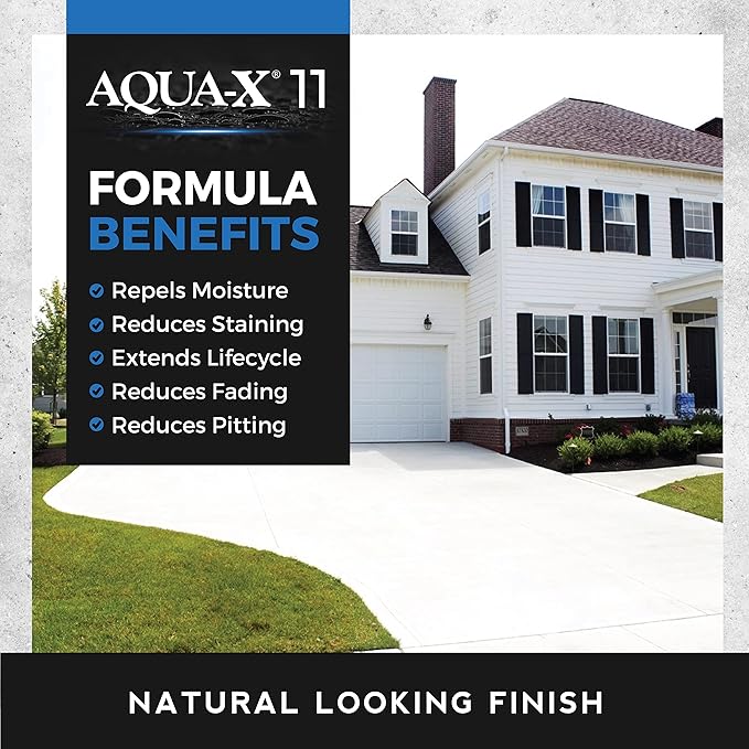 1 Gal. AQUA-X 11 Clear Penetrating Concrete Sealer & Stone | Natural Finish | Professional Grade | Indoor & Outdoor | Fast Dry and Long Lasting Protection