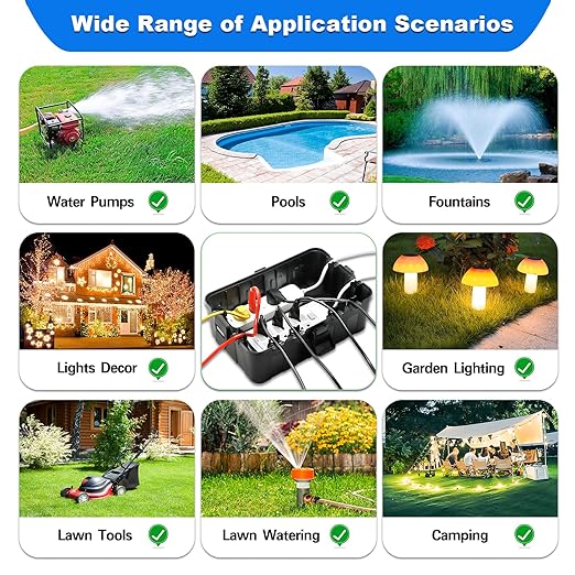 Hrensaw Large Outdoor Electrical Box Waterproof(12.5x8.5x5inch),IP54 Waterproof Outdoor Outlet Covers,Weatherproof Extension Cord Covers Protect Outlet,Plug,Timer,Power Strip,Holiday Light,Black