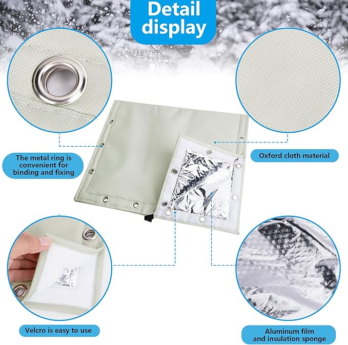 30 x 24 Inch Backflow Preventer Insulation Cover- 3 Way Opening Winter Pipe Insulation Sprinkler Valve Cover (5°F)- Waterproof Water Well Pump Covers for Outside Freeze Protection
