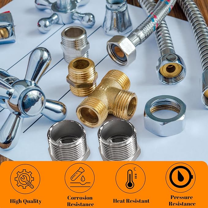 2 Pcs Stainless Steel Bushing 3/4" Male to 1/4" Female, 3/4" to 1/4" NPT Adapter Hex Stainless Steel Reducing Pipe Adapter Fitting Pipe Tube Adapter Convert