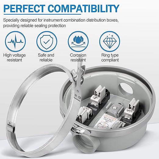 Stainless Steel Meter Sealing Ring for Meter Electrical Meter Sockets Accessory，LRING Load Center Sealing Ring