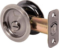 Stone Harbor Hardware Round Pocket Door Lock, Privacy Function, 2-3/8" Backset, Antique Nickel