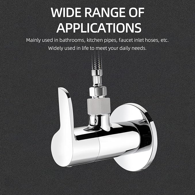 TAISHER 5PCS 304 Stainless Steel Water Hose Adapter 1/2" G Thread (BSP) × 3/8" Compression Pipe Fitting for kitchen bathroom faucet supply line adapter with rubber gasket