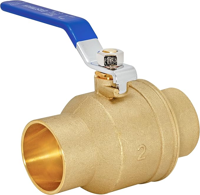 Eastman Heavy Duty Full Port Brass Ball Valve, 2 in Sweat x 2 in Sweat Connection, 20071LF