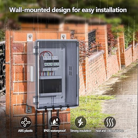 ABS Electrical Junction Box, Ventilated Design, Cable Grommets, IP65 Waterproof Enclosure, Indoor/Outdoor Use with Mounting Panel.(Clear Cover, 15"x11"x5.1")