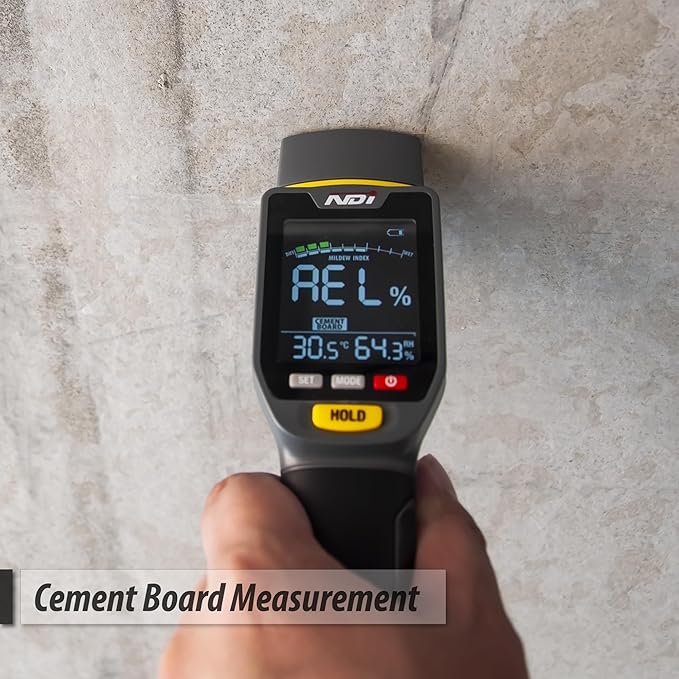 NDI 7 in 1 Pin-Type and Non-invasive Moisture Meter Scanner for Dry Wall/Cement Board/Soft Wood/Hard Wood upto 3/4 Inch Depth