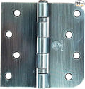 Hinge Outlet 4 Inch with 5/8 Inch Square Radius Ball Bearing Door Hinges, Heavy-Duty Steel, Removable Pin (Antique Brass,10 Pack)