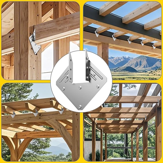 20pcs Hurricane Ties for Rafter 18-Gauge Hurricane Straps, Hot Dip Galvanized Rafter Ties Brackets Connectors for Roofing Trusses Wood Timber , Joist Hangers Truss Rafter Connector