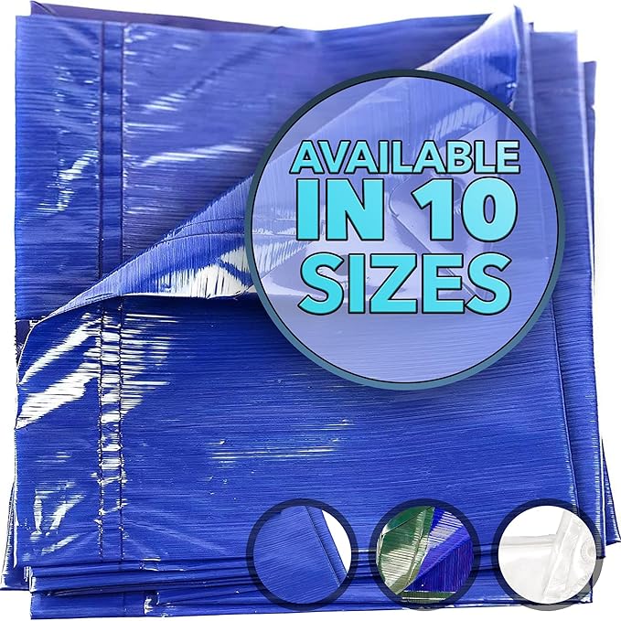 QUEEN OF TARPS | 12x16 Light Duty Tarp Waterproof, 70 GSM is 7 MIL, UV/Tear Resistant Tarp, Camping, Outdoor Furniture, Car, Tents, Painting, Firewood Protection | 12x16, Light Duty