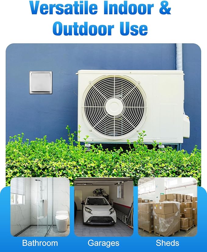 4" Dryer Vent Cover Outside with Screen, Hooded Wall Vent with Non-Return Flap for Kitchen Range Hood Dryer Ventilation (with Detachable Extended Pipe Vent Hood, Stainless Steel)
