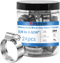 24PCS Heavy Duty Hose Clamps Stainless Steel 304,5/8" Hose Clamp to 1-1/16" Hose Clamp (16-27mm) Adjustable Worm Gear Drive Small Radiator Hose Clamps,Pipe Clamp for Automotive and Industry