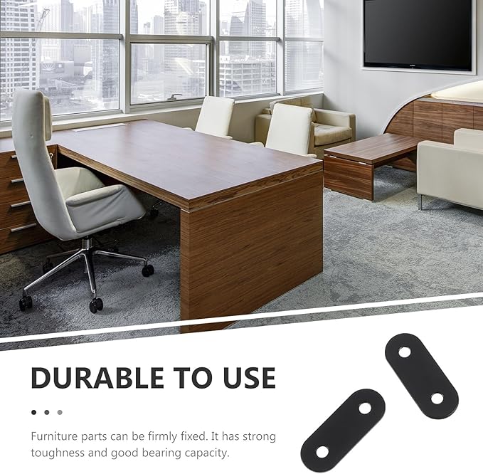 20pcs Stainless Steel Black Flat Corner Brackets Small Metal Mending Plates Fixing Plates for Shelves Furniture Window Reinforcement