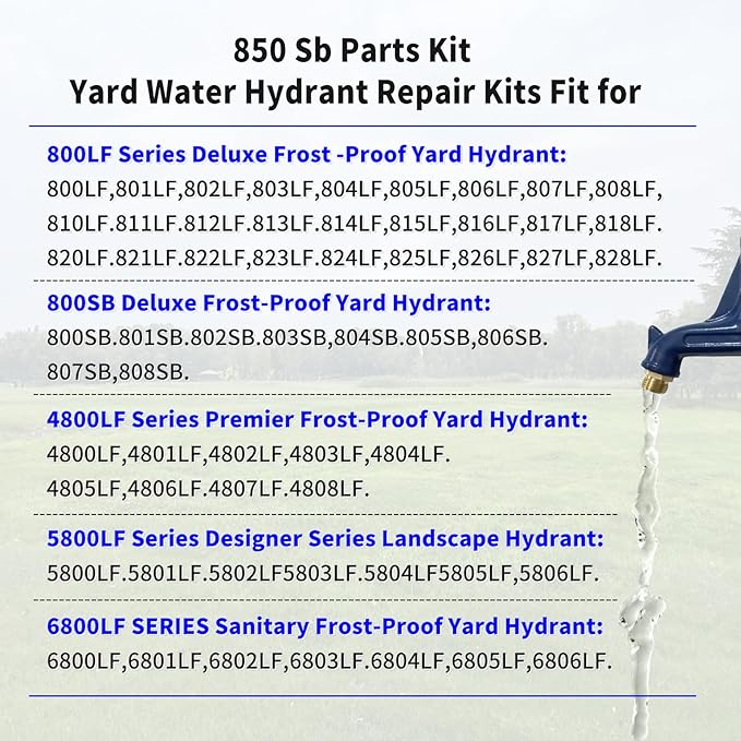 850 Sb Parts Kit Yard Water Hydrant Repair Kits & 8842 Plunger Fit for Simmons 800LF 800SB 4800LF 5800LF 6800LF Series Frost Proof Landscape Outdoor Yard Hydrant, Plunger Sale 9401324