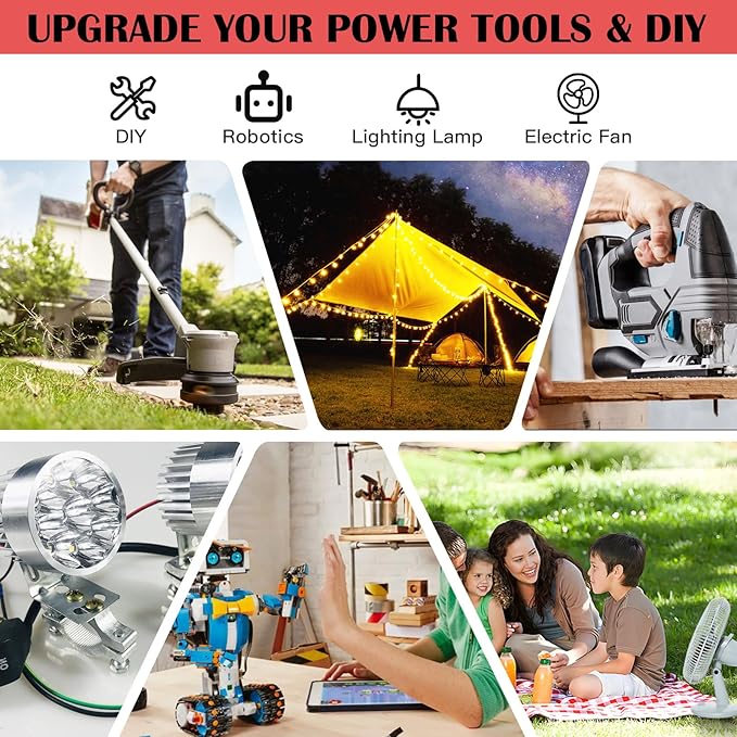 2 Packs 18V Adapters Compatible with Milwaukee M18 Battery for Power Wheel Adapter, Ride On Toy Car, DIY Power Projects, Battery Connector Conversion Kit with Switch & Fuse, 12AWG Wire, Wire Terminal