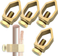 4-Pack Copper Grounding Rod Clamp, Grounding Wire Clamp Great for 1/2”- 5/8’’ Grounding Rods, High-Quality Copper Grounding Clips