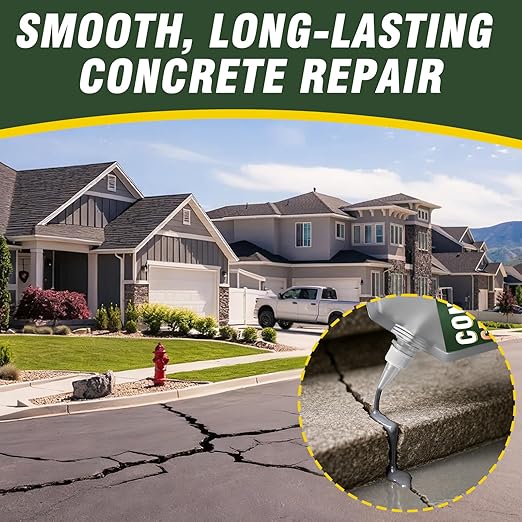 Concrete Crack Filler, 500g Cement Crack Filler, High Elasticity Self Leveling Crack Sealant, Waterproof Concrete Caulk for Driveway, Walkway, Patio, Joint, Indoor and Outdoor Repair