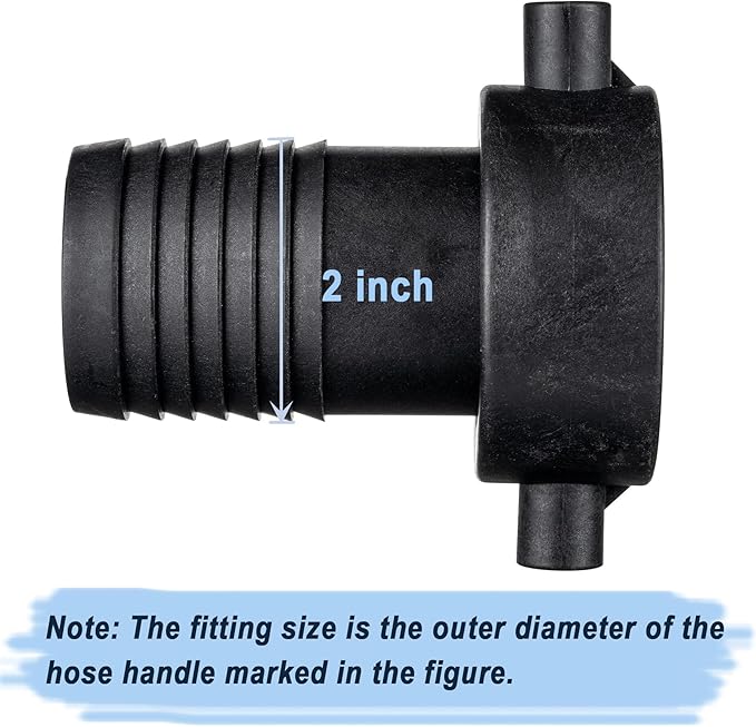 EASTRANS Poly Female Hose Fitting with Nut, 2 inch Polypropylene Pin Lug Hose Shank Coupling with 1 Clamp