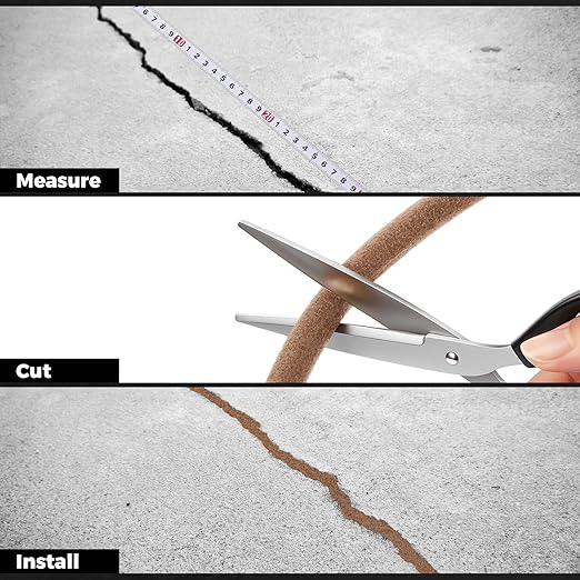1 Inch x 50 ft Foam Backer Rod for Gaps Joints Concrete Crack Filler Caulk Saver Bulk Foam Backing Rod Concrete Filler Rope for Weather Stripping Door Seal (Brown)