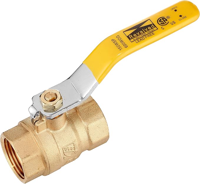 Full Port 1 in. Brass Ball Valve – Lead-Free Brass Valve, Female Threaded NPT Connector – Max Pressure, 150 PSI WSP / 600 PSI WOG - 1 inch, 1 Pack