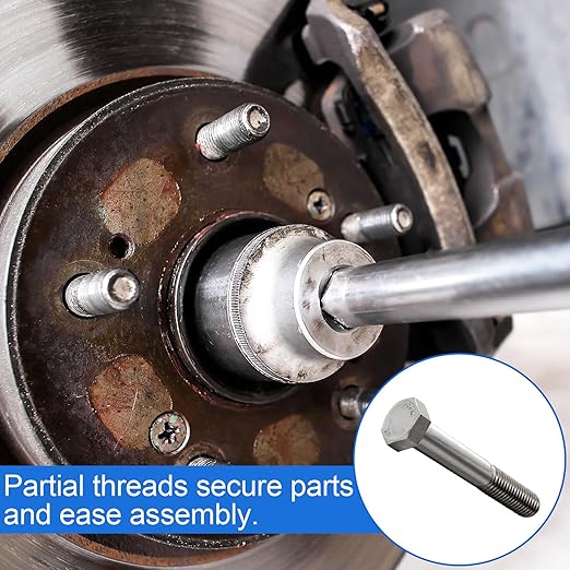 10 Pack 5/8-11 x 4in'' Hex Head Cap Screw Bolts, External Hex Drive, Stainless Steel 304, Partially Threaded, Corrosion Resistant, for Machinery, Automotive, Metal and Furniture