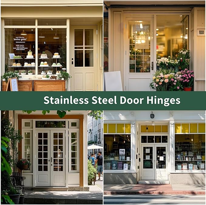 304 Stainless Steel 3.5 Inch Door Hinges Brushed Satin Nickel Interior Hinges 5/8" Radius Corners 3.5'' Ball Bearing Door Hinges- 3 Pack