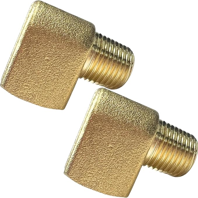 2pcs Brass 1/8" NPT Male x 1/8" NPT Female 90 Degree Forged Barstock Street Elbow Fittings Connection by CX WONDERLAND