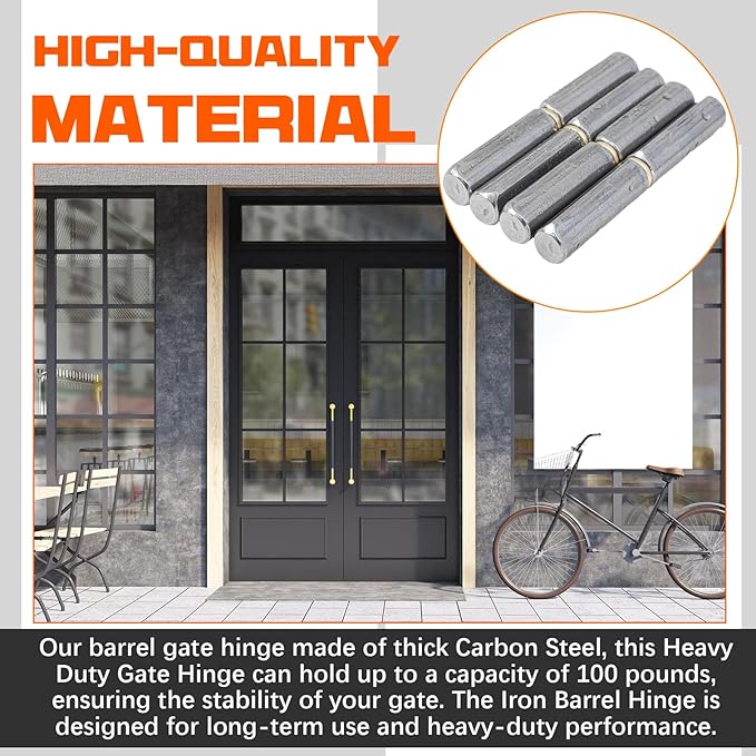 15 Pack 4" x 9/16" Weld on Bullet Hinges BBQ Smoker Weldable Barrel Hinges Heavy Duty Carbon Steel Detachable Gate Door Fittings for Swing Door Trailer Ramp