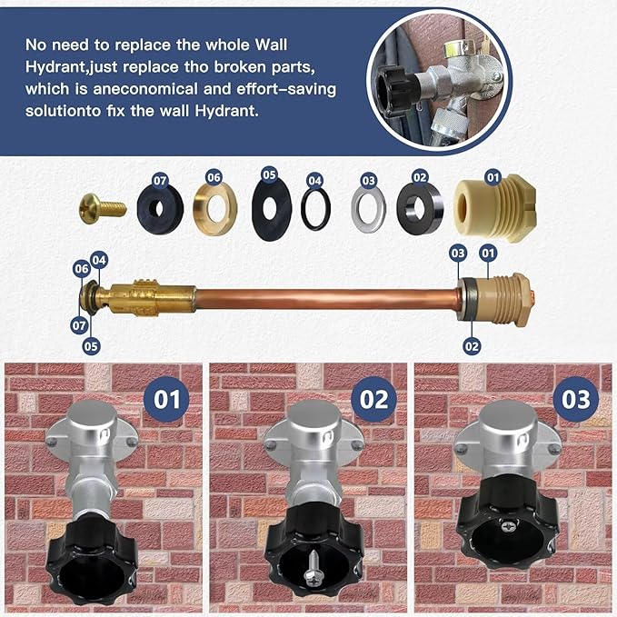 Ultimate Wall Hydrant Complete Service Kit for PRI-ER Outdoor Faucet Repair Kit 500 400 Series - Includes Vacuum Breaker Repair & Handle Kit