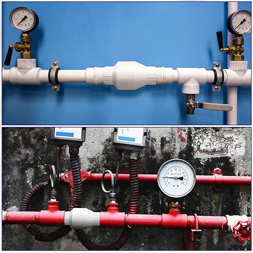 Geetery PVC Inline Check Valve Solvent Connections White Plastic Backflow Preventer Pipe Fittings Check Socket Schedule (1 Pcs, 3/4 Inch)
