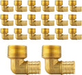 (Pack of 20) Efield Pex 3/4"x3/4" Male Threaded NPT Elbow Brass Crimp Fittings,(PEX1807099-20PCS)