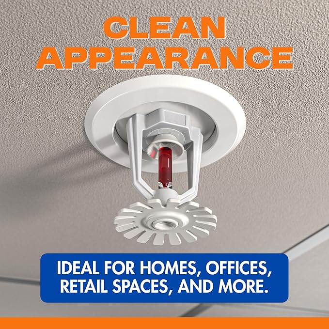 Retrofit Recessed Fire Sprinkler Escutcheon 1/2 in. IPS - Split 3 Piece in White - Depth Adjustment Range up to 3/4 in. for Fire Sprinkler Trim