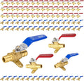 100-Pack Foskan Brass PEX-A Expansion Drop Ear Full Port Ball Valve, 1/2" Shut-off Valve for Hot and Cold Water Distribution(Blue and Red)