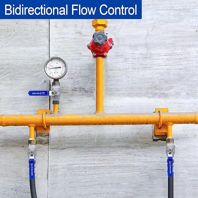 Ball Valve 1",1" Full Port Stainless Steel Ball Valve 304 NPT Water Valve, 1 inch Shut Off Valves for Oil and Gas with Blue Locking Handles 1000 WOG (1 inch, 2 pack)